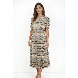 Vintage 80s Dress Pleated Skirt 12P